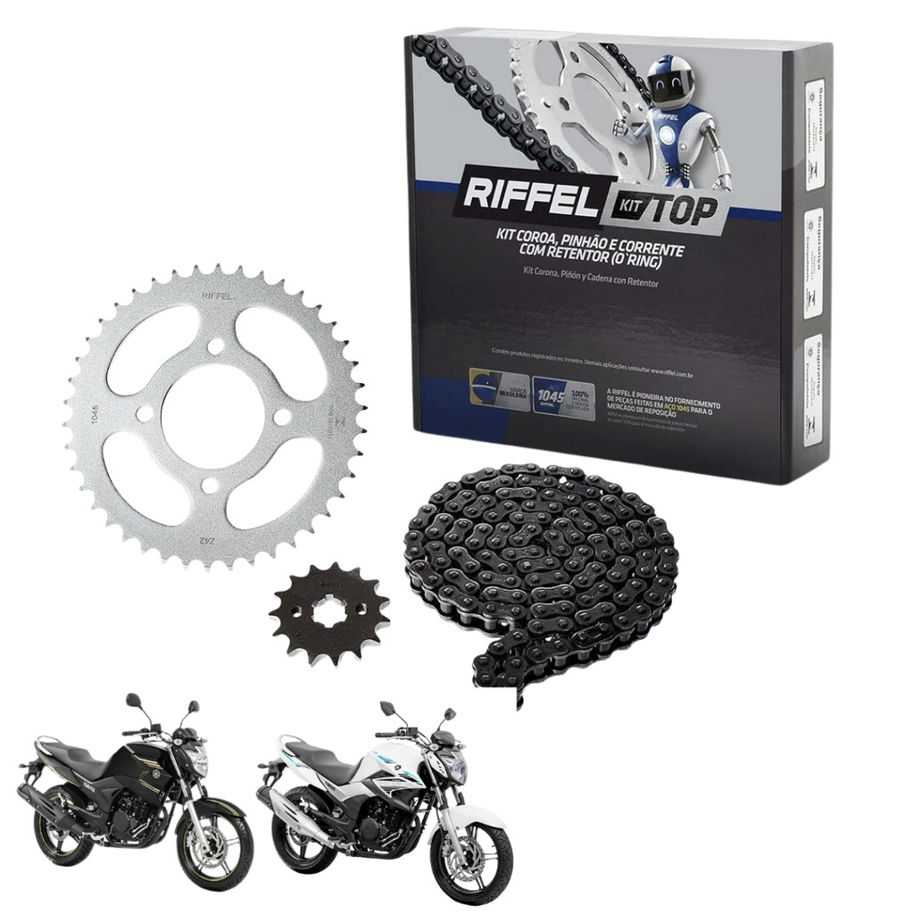 KIT RELACAO TRANSMISSAO RIFFEL FAZER 250 06-17 COM RETENTOR TOP (1045)