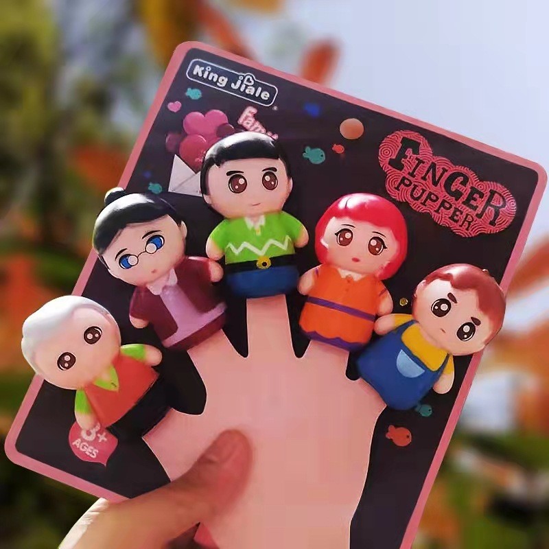Fantoches de dedo para bebês, bonecos de dinossauro, brinquedos de borracha macia para brincadeiras de faz de conta com 