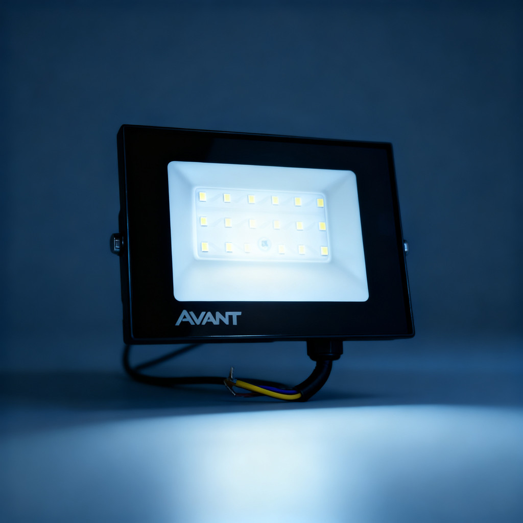 Refletor LED 30W Bivolt IP65 Branca Fria 6500K Área Externa Preto — Achadinhos da Biiaa