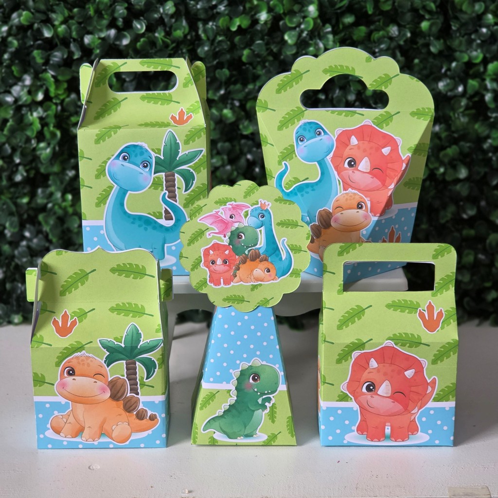 Kit Caixinhas DINOSSAURO BABY para festa infantis lembrancinhas aniversario mimos decoração personalizados do tema