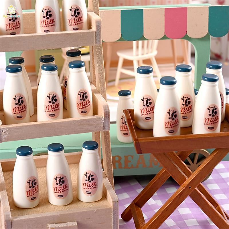 LOF 5/10 Pcs Modelo De Comida Em Miniatura Brinquedo Garrafa De Leite Bebidas Acessórios Para Casa De Bonecas Infantil E