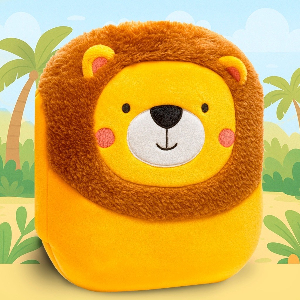 Livro Infantil de Pelúcia Histórias Bíblicas - Shalom O leãozinho Corajoso - Sensorial Presente Crianças