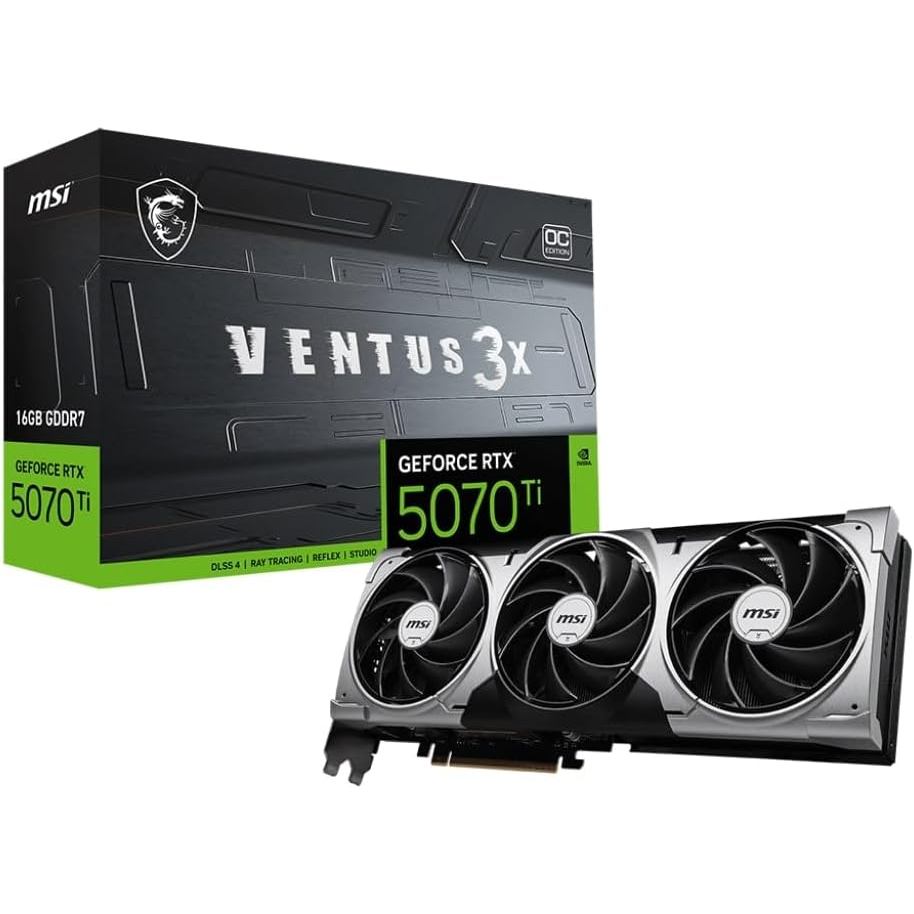 Placa de Vídeo MSI Geforce RTX5070 TI Ventus 3X OC 16GB GDDR7 256 Bits
