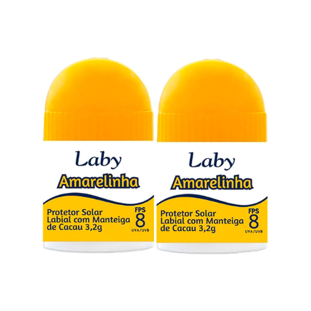 Kit 2 Protetor Solar Labial Laby FPS 8 Manteiga de Cacau com 3,2g