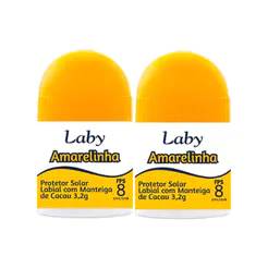 Kit 2 Protetor Solar Labial Laby FPS 8 Manteiga de Cacau com 3,2g