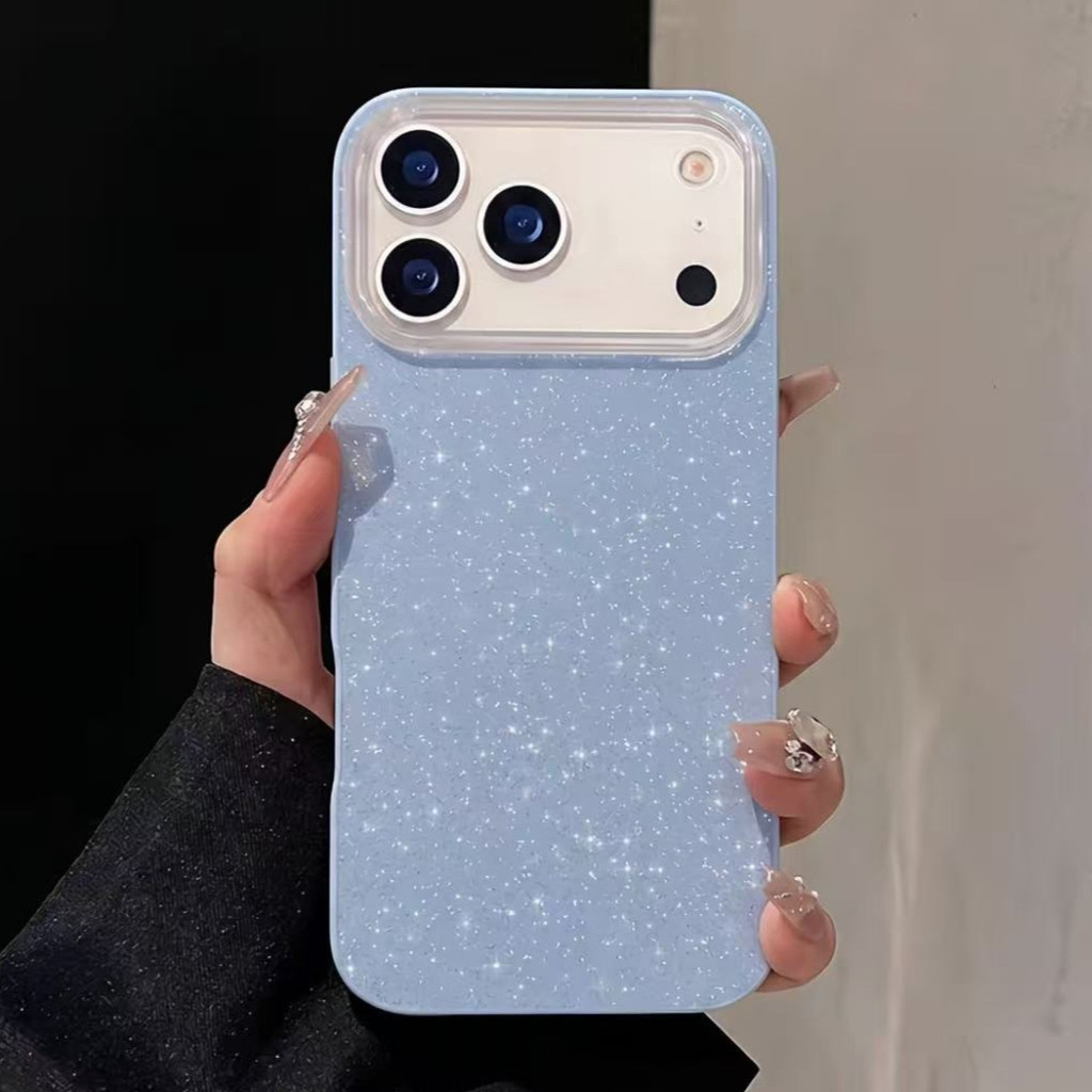 Capinha para iPhone 17/16/15 Pro Max Capa para celular com glitter macaron resistente ao desgaste e antiderrapante