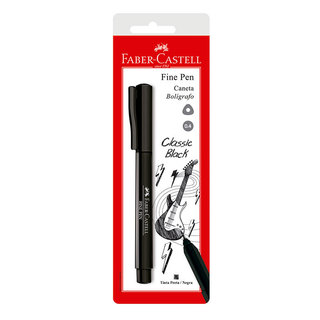 Caneta hidrográfica Fine Pen Preta SM/FPBPRZF\357798 com 1 unidade Faber-Castell
