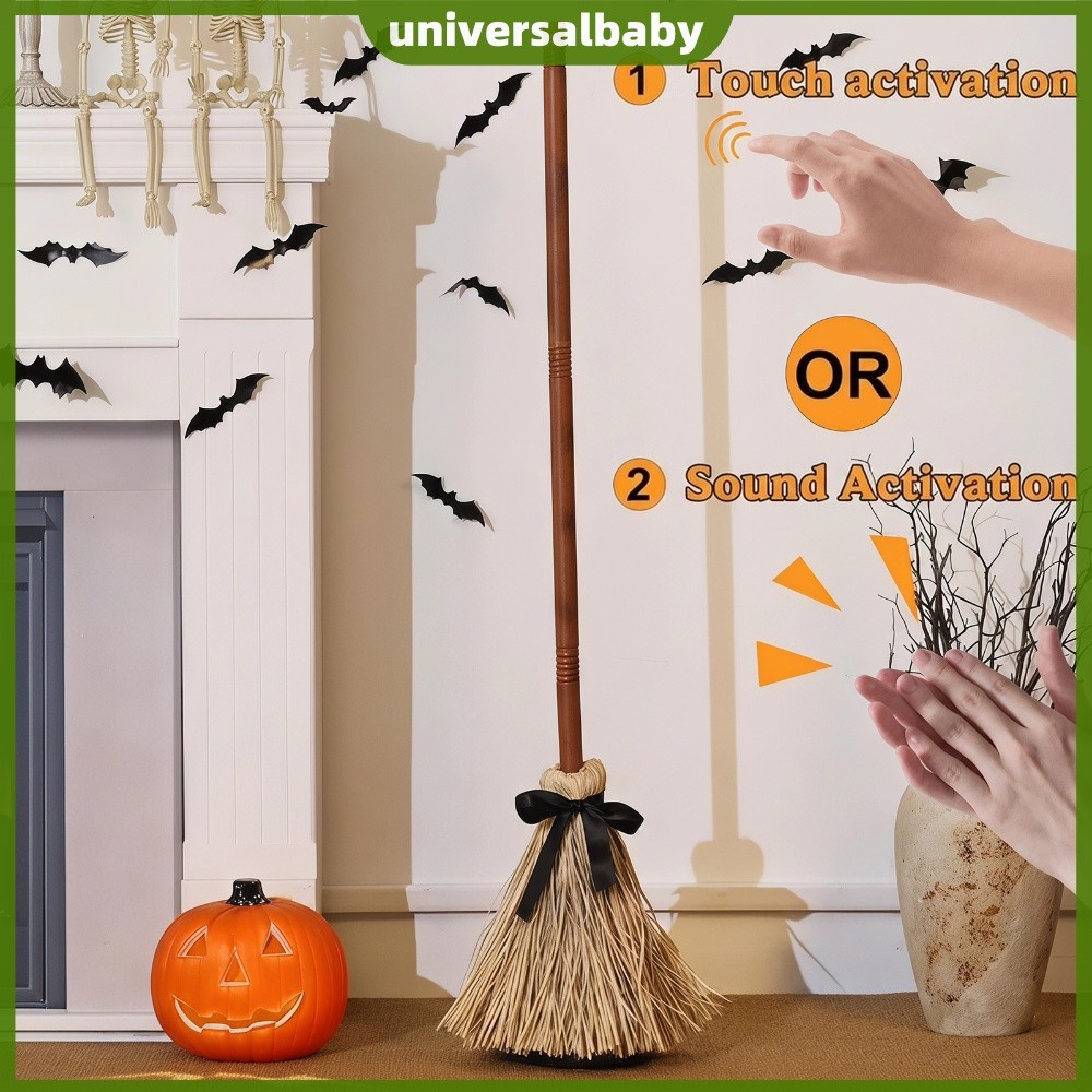 Vassoura De Bruxa Com Movimento Automático Suporte Elétrico De Halloween [universalbaby.br]