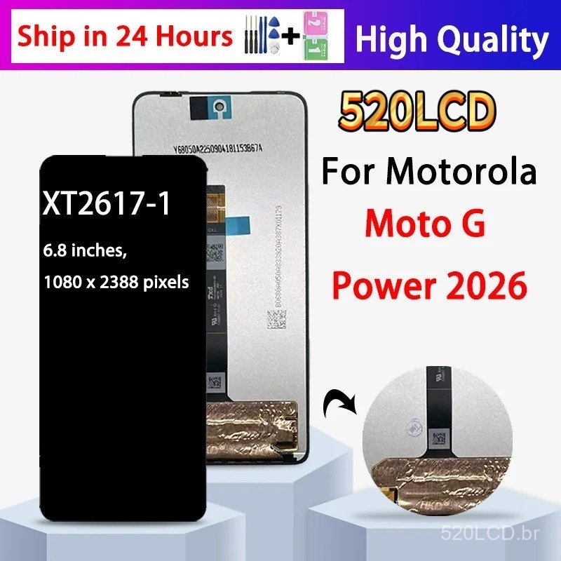 Tela de 6,8" para Motorola Moto G Power 2026, Display LCD com Touch Digitizer, C