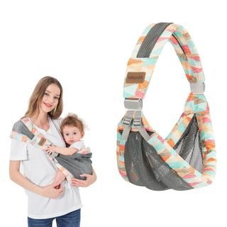 Porta-bebê ajustável de um ombro para bebês, leve, respirável, de malha, portátil, para recém-nascidos e crianças pequen