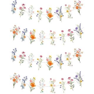 4 Faixas de Flores Silvestres para Decoração de Festas de Aniversário, Chá de Bebê, Casamento, Despedida de Solteira e O