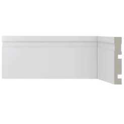 Rodapé Poliestireno Frisado 7cm x 2,40m Casa Grassi Kit 22,5m Branco Frisado