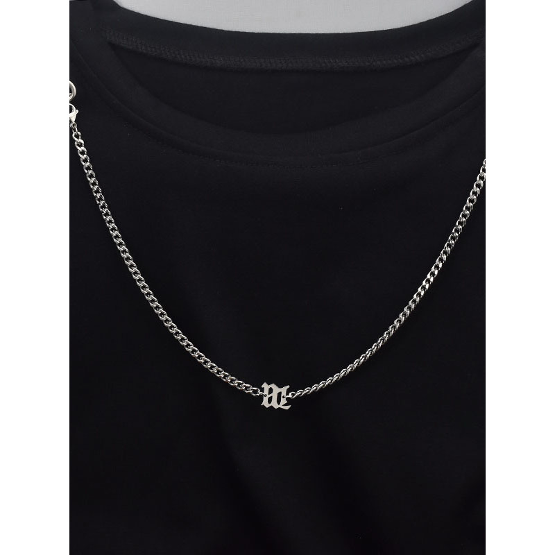 2025 novo estilo colar corrente de duas cabeças fivela corrente camiseta moletom corrente de peito fivela de duas cabeça