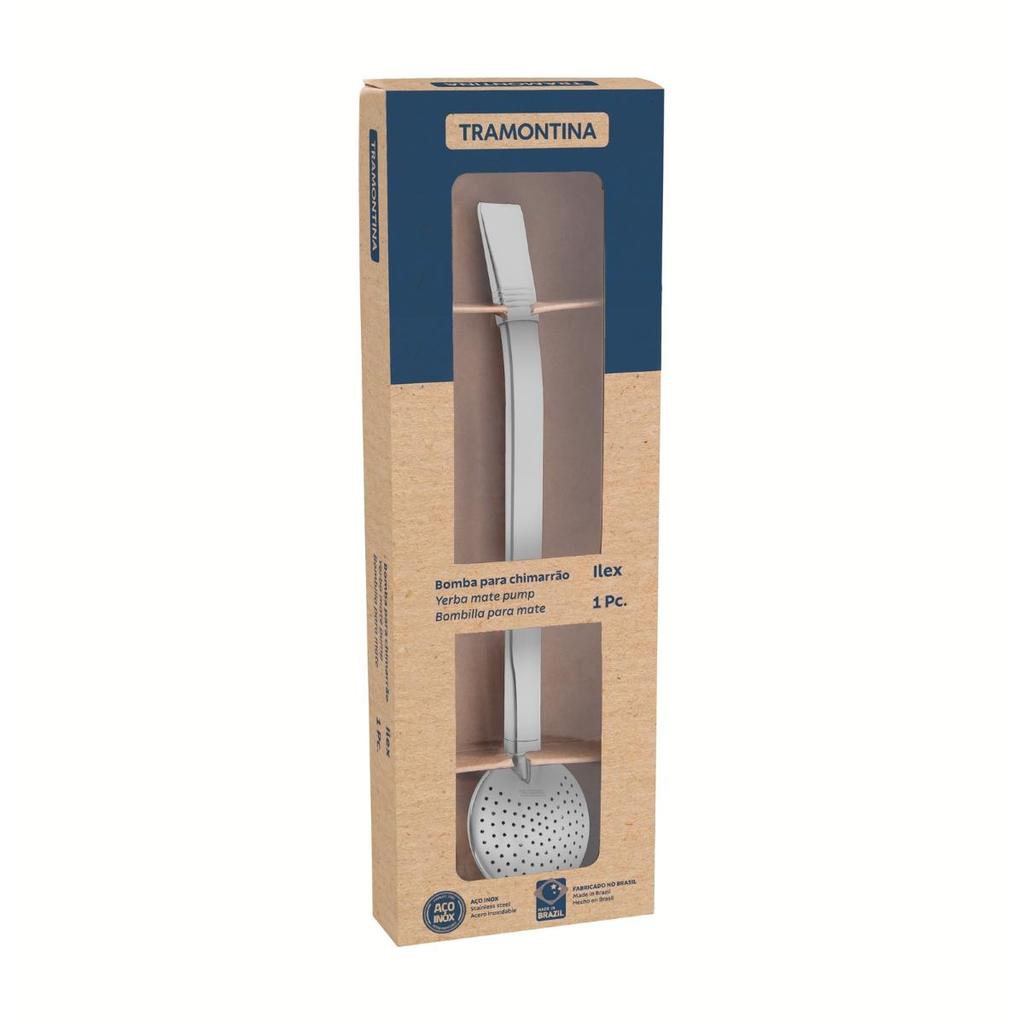Bomba De Chimarrão Tramontina Ilex 19 cm Em Aço Inox