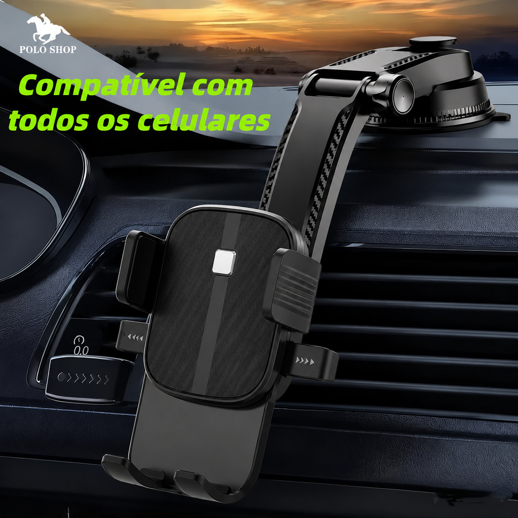 Suporte para Celular no Carro - Fixação Forte e Antivibração, Universal para Todos os Modelos