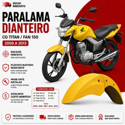 Paralama Dianteiro Honda Titan Fan 150 2012 Á 2013 Amarelo Pro Tork