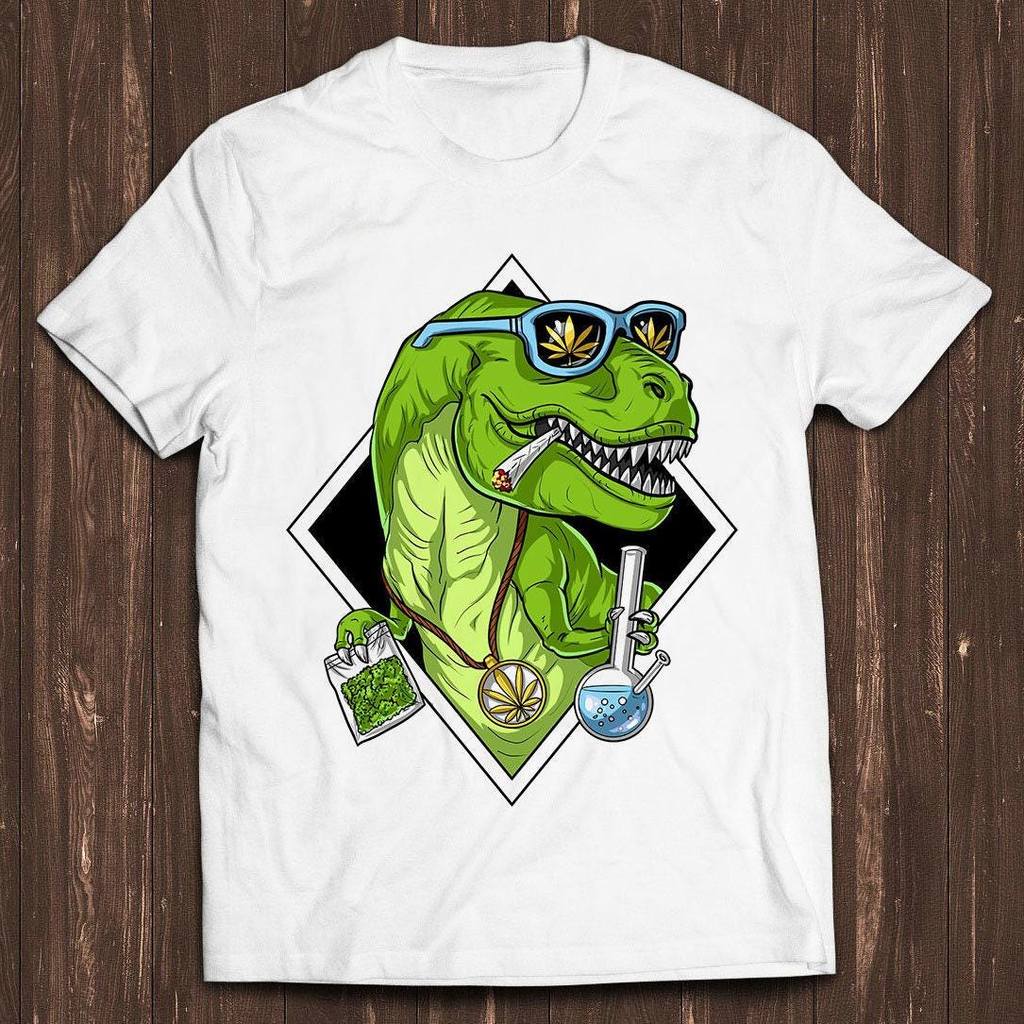 Camiseta Masculina Feminina Dinossauro T Rex Estilo Descontraído T‑shirt Unissex Streetwear Envio Imediato