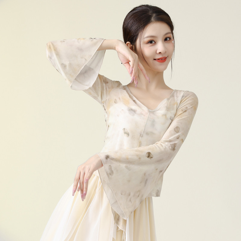 ⏫⏫⏫ Roupas de gaze de dança clássica elegantes femininas roupas de dança chinesa primavera Ode para praticar roupas esti