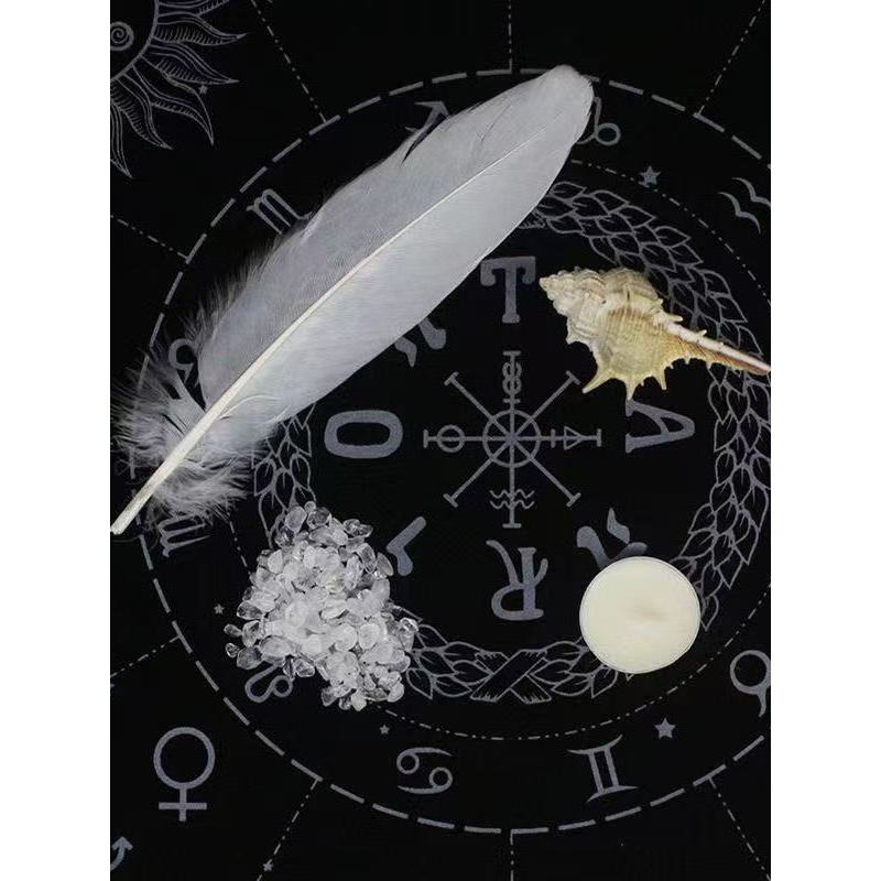 Cartão aberto quatro elementos Fenghuo água terra sálvia purificação concha Natural cartão aberto ferramenta cristal pen