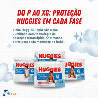 Fralda Descartável Rápida Absorção Huggies