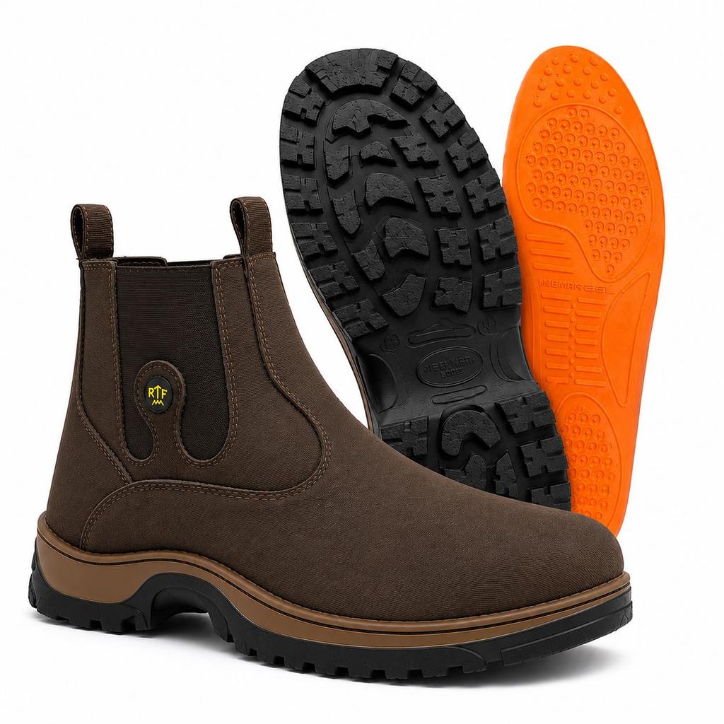 Bota Masculina Chelsea Casual Solado Grosso Confortável para Dia a Dia