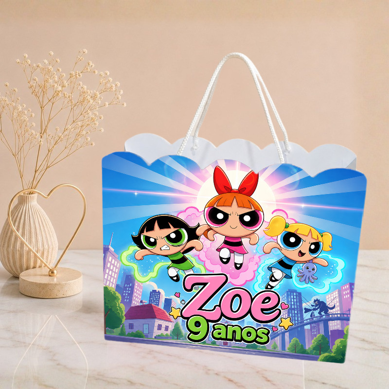 Sacolinha As Meninas Superpoderosas, Personalizado  Sacolinha  Mimos  Lembrancinha | Aniversário  Bolofofo PEGUE E MONTE