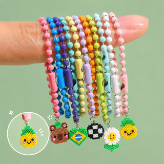 50/200 correntes de bolas com etiquetas de canoa 10cm, chaveiros coloridos, cores disponíveis
