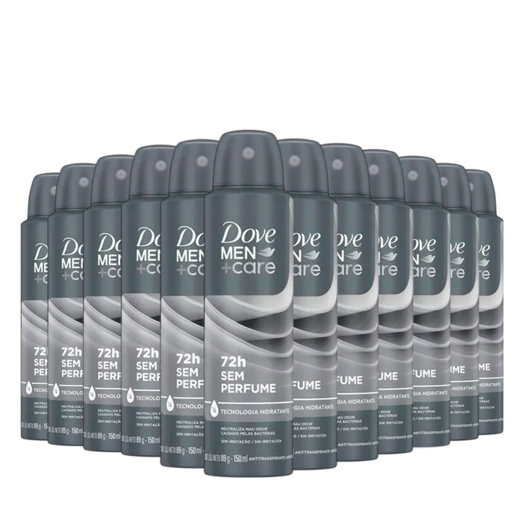 Kit Desodorante Aerosol Dove Men Sem Perfume - 12 Unidades