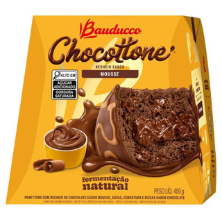 Chocottone Bauducco Chocolate Recheio Mousse Cobertura Chocolate 450g