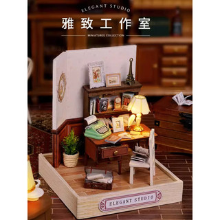 Z Zhiqu House diy Hut Happy Yige modelo de madeira montado à mão casa de bebê brinquedo presente de aniversário menina