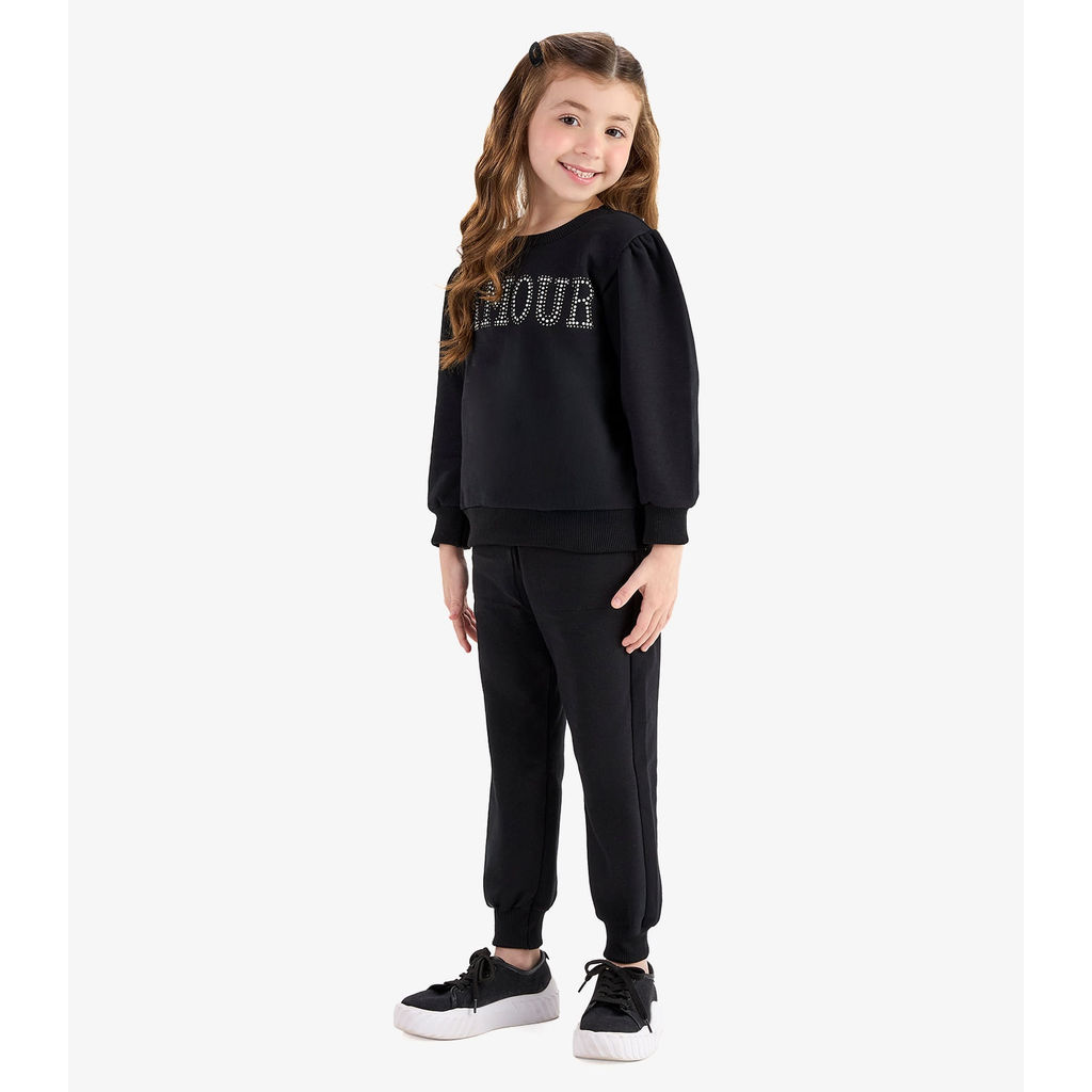 Blusão com Calça Moletom Rovi Kids Preto