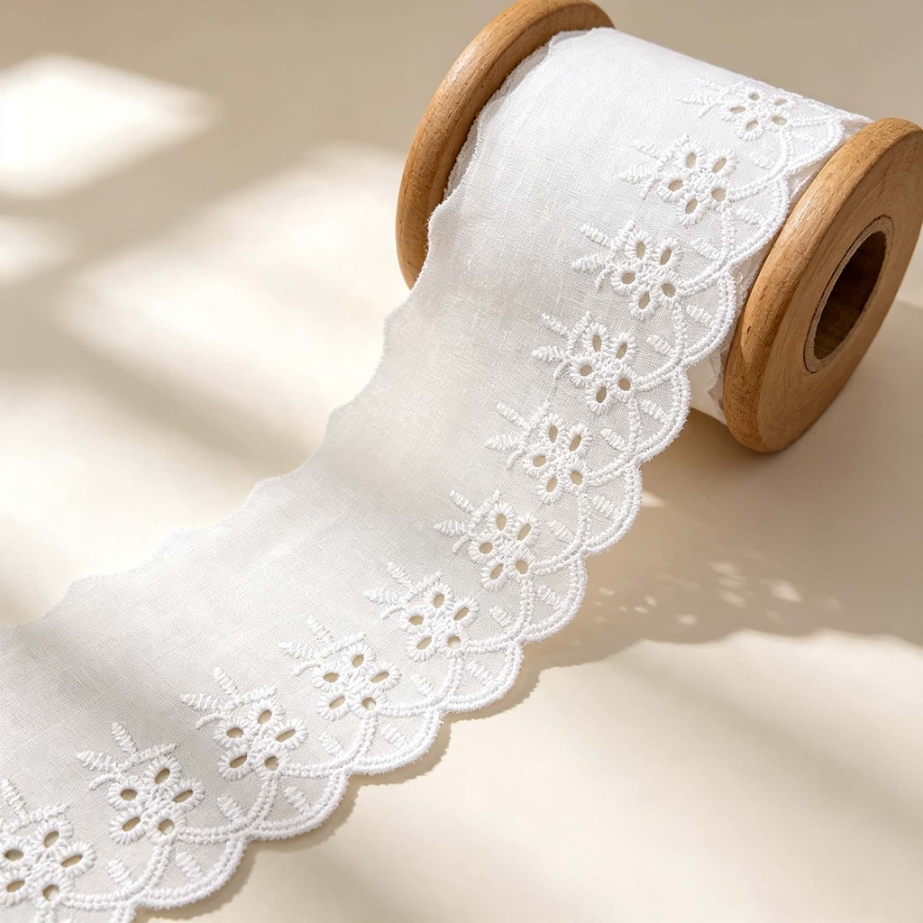 4/16 metros Renda Branca Floral 8cm 100% Algodão para Costura de Vestido Roupa Boneca e Artesanato