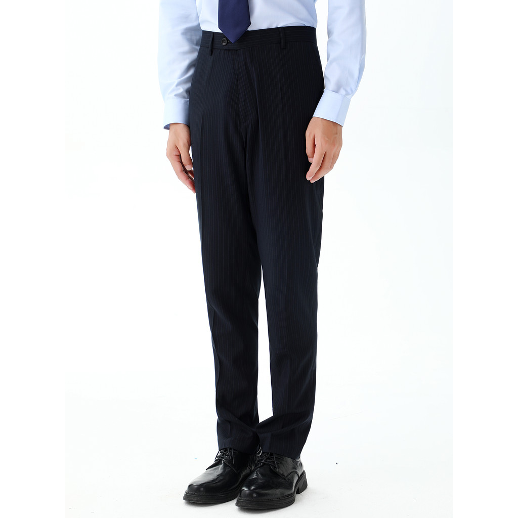 Calças de roupas de banco chinês roupas profissionais masculinas macacão linha média listrado calças masculinas banco ma
