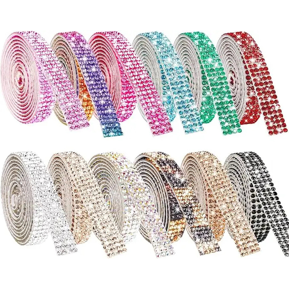 Tiras de strass autoadesivas para acessórios DIY, strass adesivos para decoração de carros, adesivos de diamante PZ2G