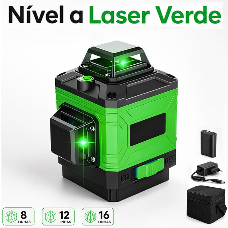 Nível A Laser 8 12 16 Linhas Rotativas 360° Ajustável Auto Nivelante Para Medições De Obras