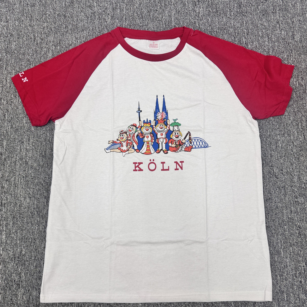 Comércio exterior alemão único verão Casual algodão infantil camiseta grande versão solta dos desenhos animados impresso