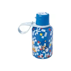 Garrafa Mini Sonic Knuckles Tails Infantil Escola Passeio Azul 280 ml Plasútil