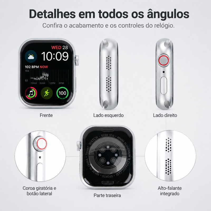 [OneEscolha] Novos smartwatches Mini, Pro e Plus de 2026, 38mm/45mm/49mm, design requintado, multifuncional e sofisticad