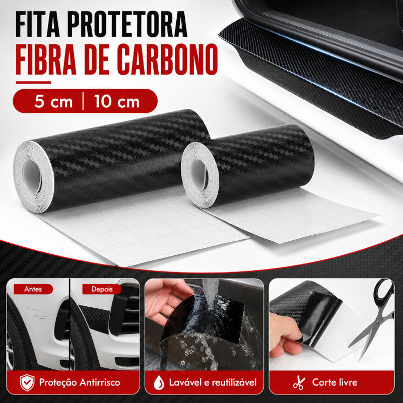 Adesivo De Proteção De Carro Fibra De Carbono Preta 3D Filme Antiarranhões À Prova D'água Decoração Automotiva