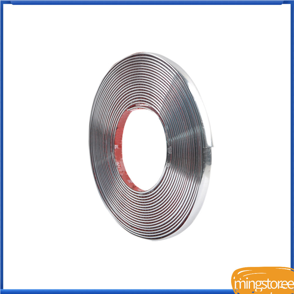 mingstoree.br 10mm x 12,5m Tira de acabamento para moldagem de estilo cromado para carro, decoração externa de janela