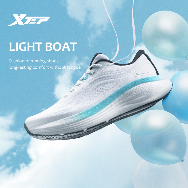 XTEP Barco leve 丨 Tênis de corrida masculino malha respirável calçados esportivos absorção de choque tênis de corrida