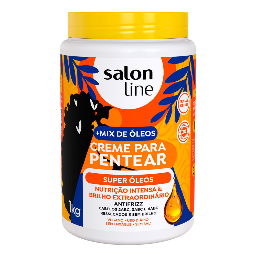 Creme de Pentear Salon Line Mix de Óleos Super Óleos Antifrizz 1Kg