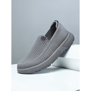 Verão velho pequim sapatos de pano masculino malha respirável Casual meia-idade idosos deslizamento leve confortável Ant