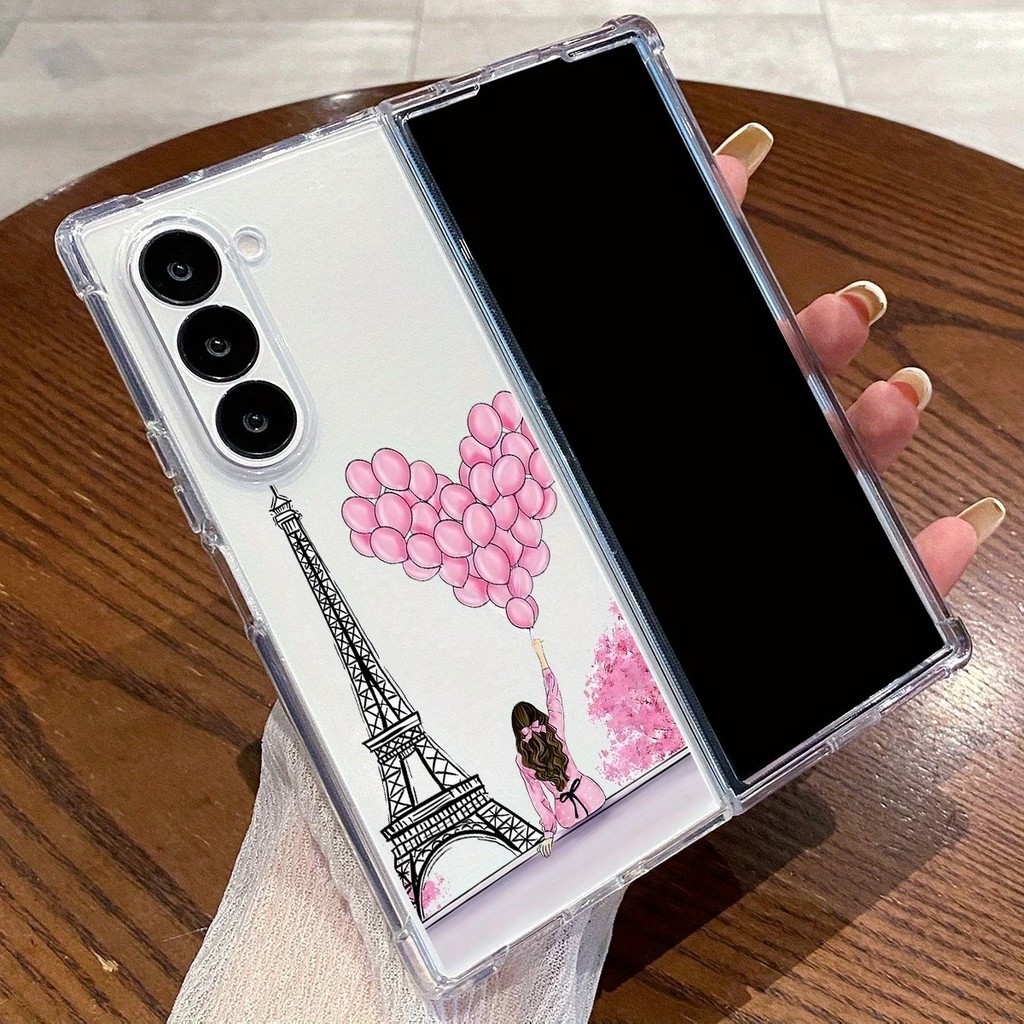 Case Capinnha Para Z Fold 5/6/7/8 / Z Fold 8 Ultra Case Transparente  paris Acrílica Protetor