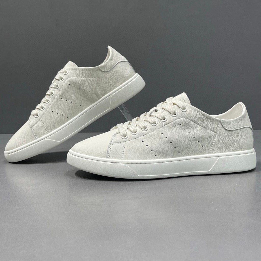 Sapatos europeus na moda Casual branco simples sapatos de cano baixo placa de couro masculino na moda sapatos ma