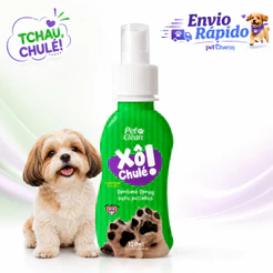 Perfume Spray Xô Chulé Pet Clean 120ml para Cães e Gatos Patinhas Cheirinho de Talco