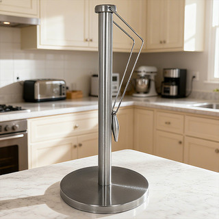 Garfo de aço inoxidável cintura suporte de tecido perfurado Vertical suporte de tecido cozinha pano rolo suporte de pape