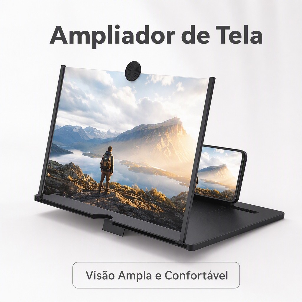 Amplificador De Imagem Da Tela Do Celular Lupa 3D 21,6CM*16,6CM*2,7CM Promoção