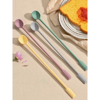 Espátula de duas cabeças de Silicone para alimentos coreanos, colher de agitação, bastão de mistura, leite em pó, mel, r