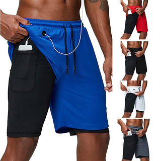 Shorts Esportivos Com Bolsos Embutidos E Zíper Para Quadris